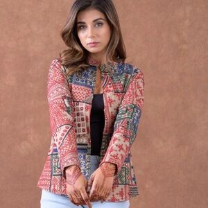 Festive Soft Embroidered Patterned Women's Jacket. Made in India
